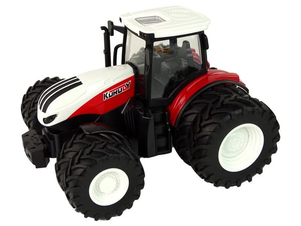Fjärrstyrd traktor med släp 1:24 röd/grön, ljus, 3+ år