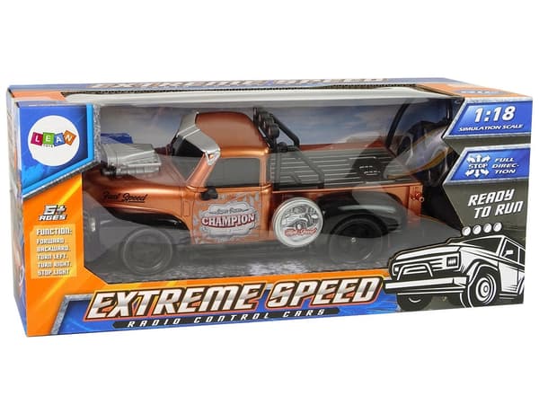 Fjernstyret pick-up bil 1:18 brun 24 cm, fra 6 år