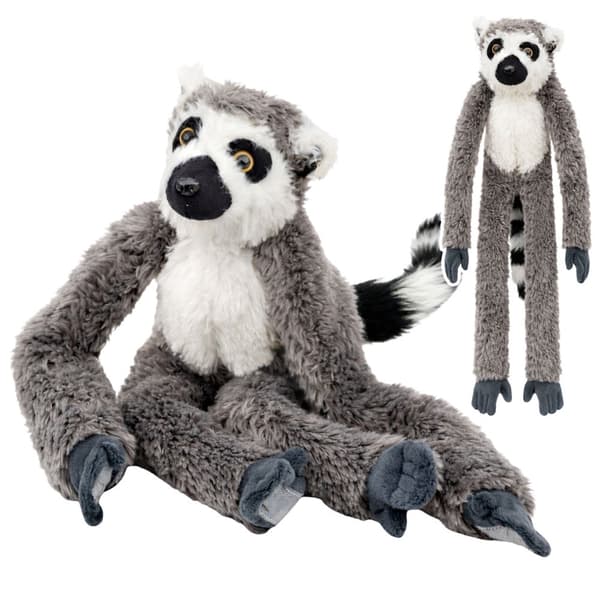 Lemur kramdjur mjuk med vikter och kardborrefästen 35 cm
