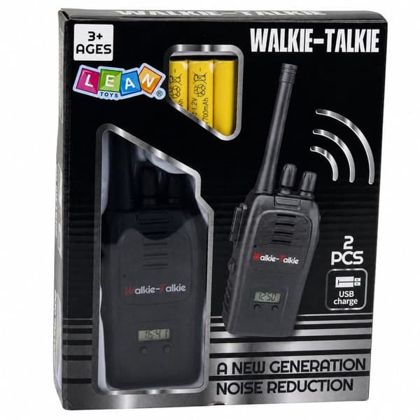 Walkie-talkies til børn 2-pak USB-opladning 200 m rækkevidde LCD