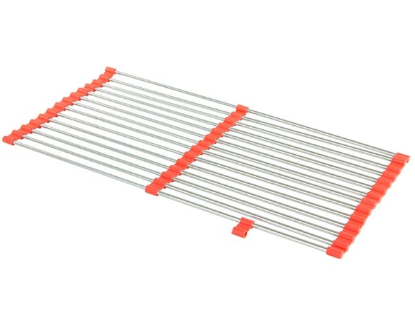 Rullbart opvaskestativ til vask 53,5x28,5 cm stål/silikone rød