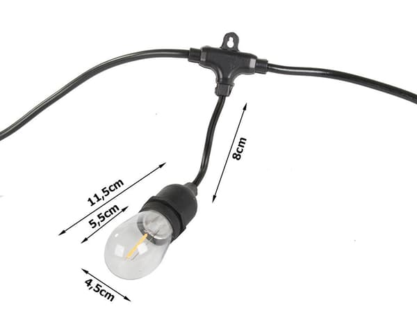 Ulkovalosarja 20 m 20 LED E27 lämminvalkoinen IP44