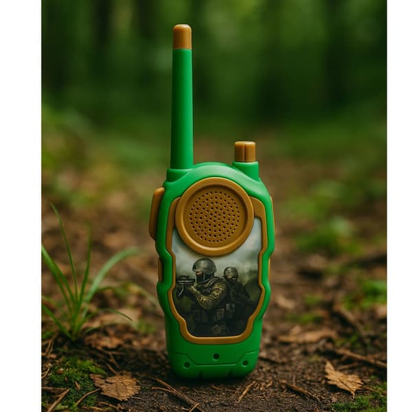 Walkie-talkies för barn 2-pack militärdesign räckvidd ca 10 m
