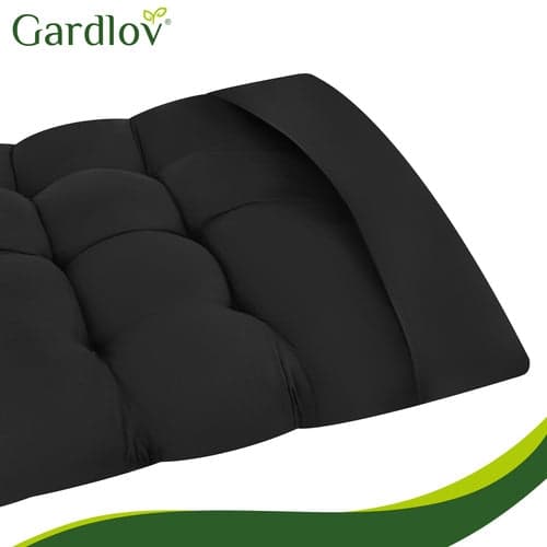 Quiltet loungesengedyn 180x56x9 cm sort bomuld/polyester vaskbar