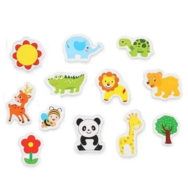 Jääkaappimagneetit eläin- ja luontokuvio 12-pack 5x6 cm Multicolor