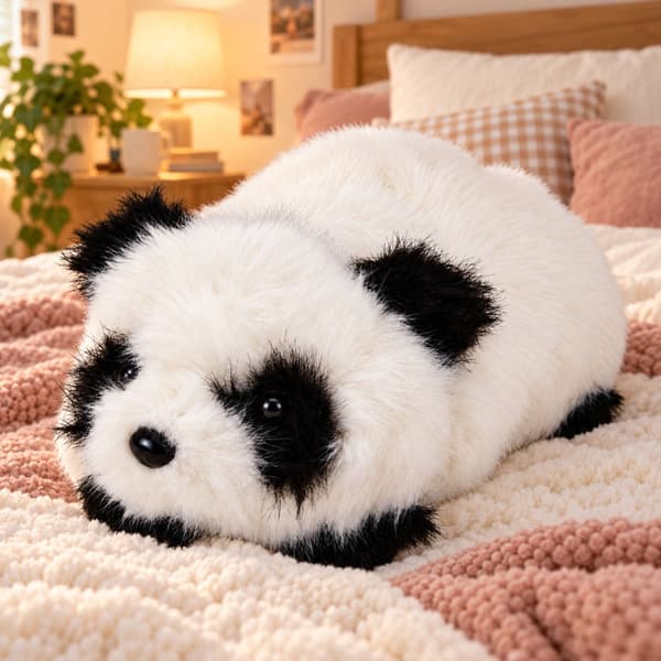 Krammedyr panda blød legetøj sort/hvid