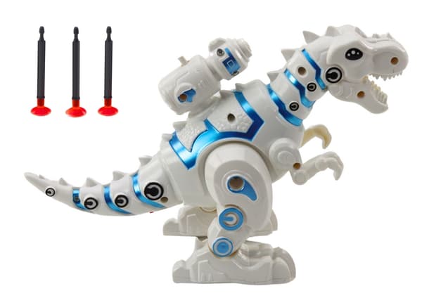 Robotdinosaurie med dartkaster, lys og lyd, 22,5 cm, 6+