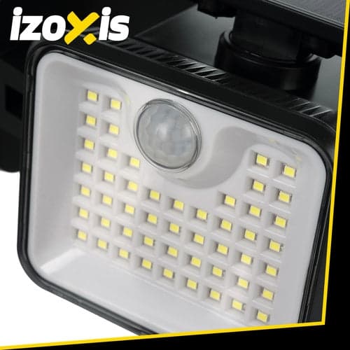 Solcellelampe 180 LED med bevægelses- og skumringssensor IP65 sort