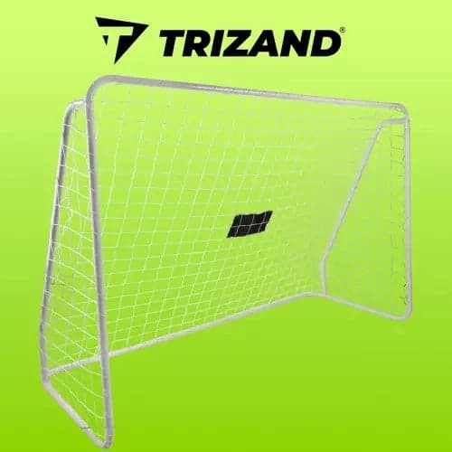Fodboldmål i stål 240x170 cm med net og målskive, hvid/sort