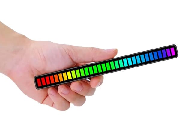 USB LED-lys RGB med musikstyring 18 indstillinger 32 LED sort med stativ
