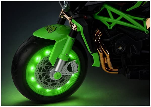 Batteridriven barnmotorcykel med LED-hjul grön XW-07
