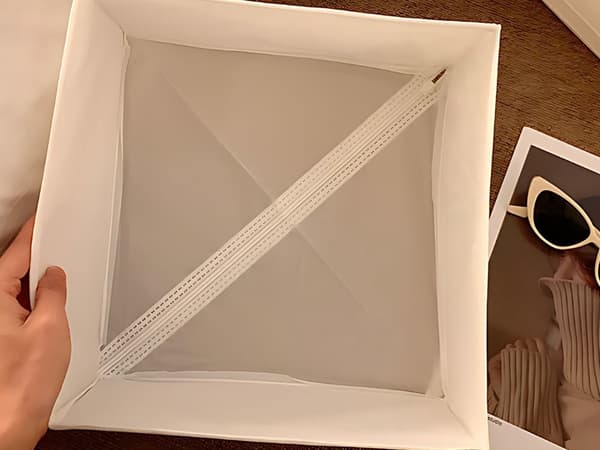 Tekstilorganiser til undertøj/sko hvid polyester 28x28x13 cm