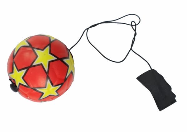 PU-fodbold med elastisk jojo-bånd og velcro 6 cm, 24-pack