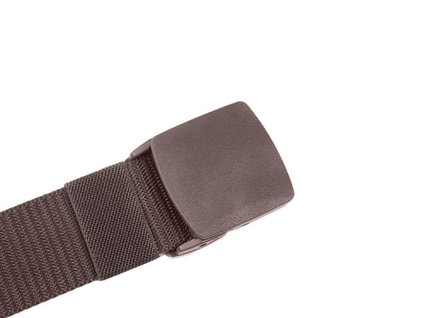 Taktisk bælte polyester med plastikspænde, brun 120x3,7 cm