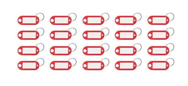 Nøgleidentifikator med etiketvindue 100-pak farvemix 6,5x2,1 cm