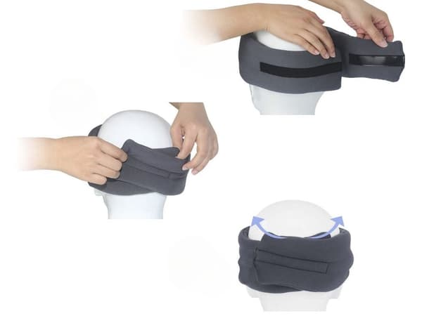 Sovemaske i polyester 70 x 10 cm sort/grå lysblokerende (tilfældig farve)