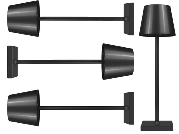 LED-pöytälamppu 3W kosketus, 3 valotilaa, musta, USB-C-kaapeli