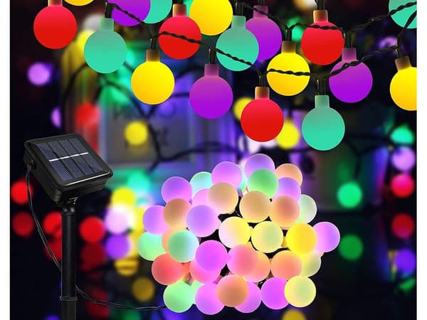Aurinkokäyttöinen valosarja 20 LED moniväri 4,5 m 8 tilaa