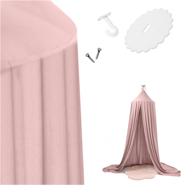 Tipitelt draperi lyserosa polyester 70 cm med monteringssæt Light pink