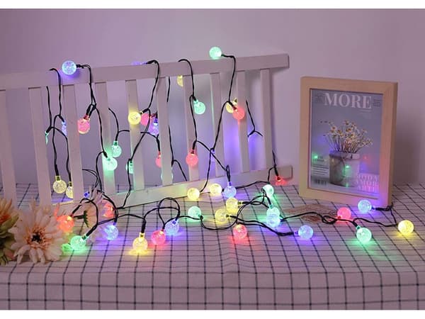 Solcelledrevet lyskæde 20 LED multicolor 4,5 m, 8 lysindstillinger