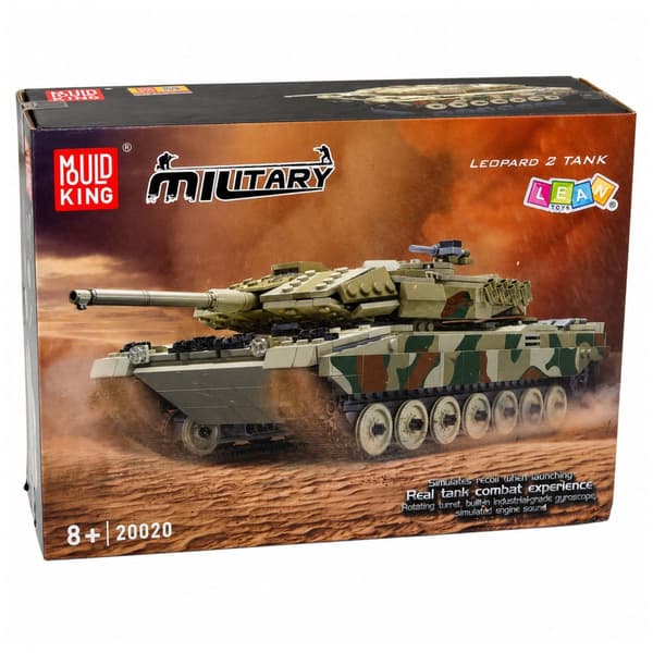 Fjernstyret Leopard kampvogn byggesæt 1100 dele appstyring 35,4 cm
