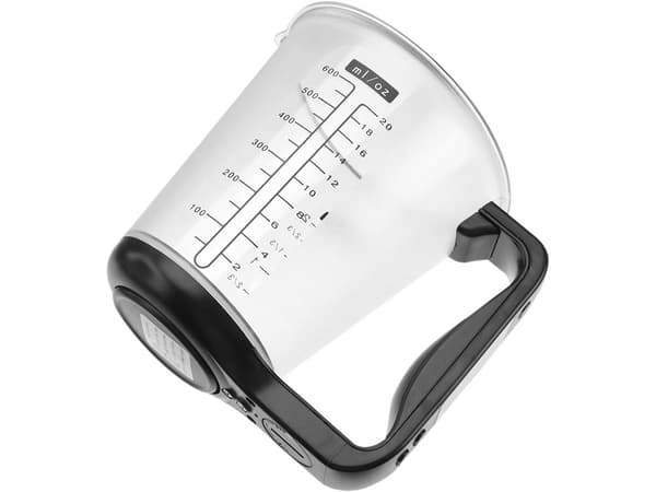 Digital köksvåg med mätkopp 600 ml 1000 g LCD svart
