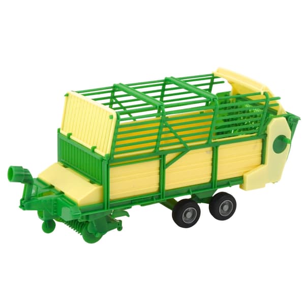 Legetøjs gårdtraktor med trailer 49 cm rød/grøn/gul plast