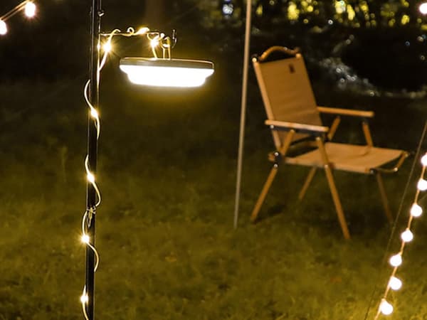 Genopladelig campinglampe med LED-lyskæde 8 m, 5 indstillinger, USB-C