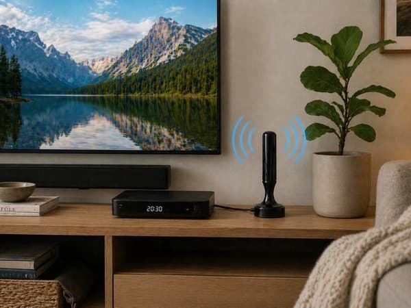 Aktiv inomhusantenn DVB-T/T2 25 dB förstärkare USB 5 m kabel