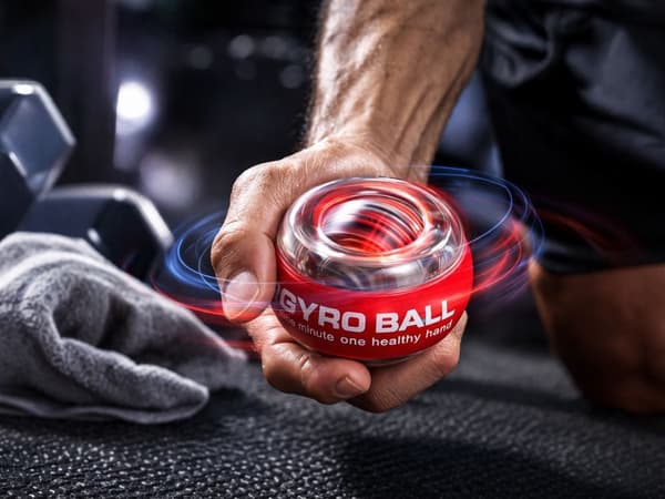 Gyroball träningsboll för handled/underarm med handledsband, slumpfärg