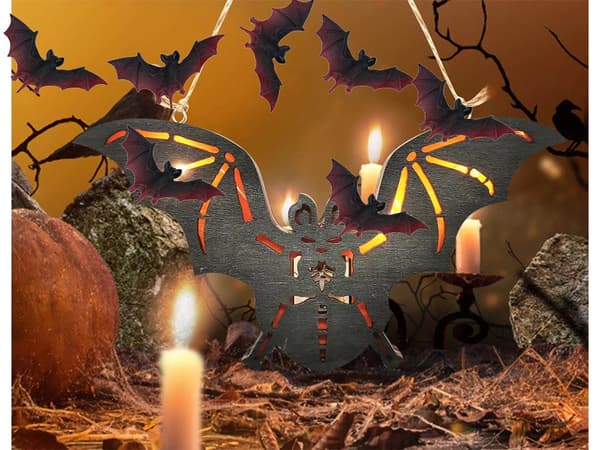 Halloween fladdermöss dekoration 4-pack gummi/plast brun-svart 10 cm