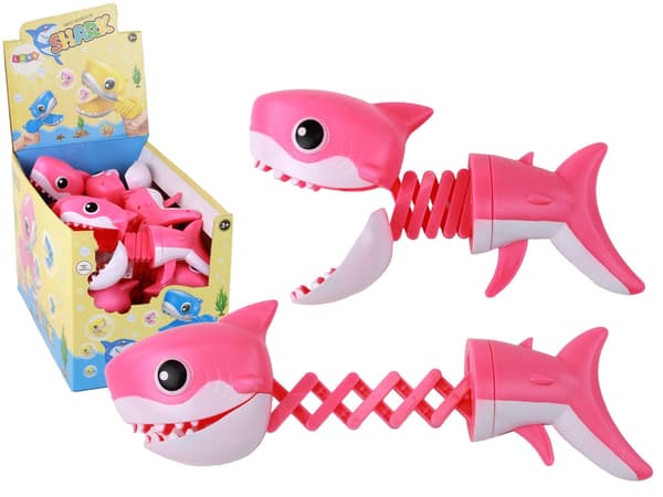 Bitande haj leksak rosa 19 cm, interaktiv klämfunktion, 1 st