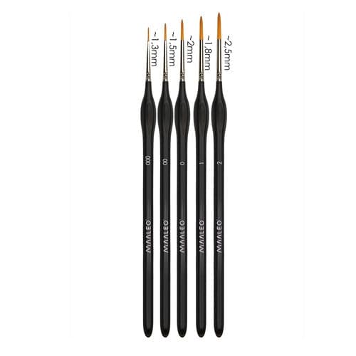 Maalisiveltimet nylon 5-pack koko 000-2 sivellintelineellä