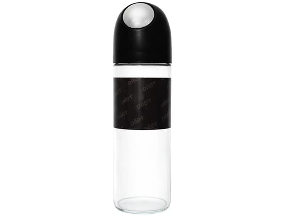 Oljedispenser glas 510 ml med gravitationskork svart