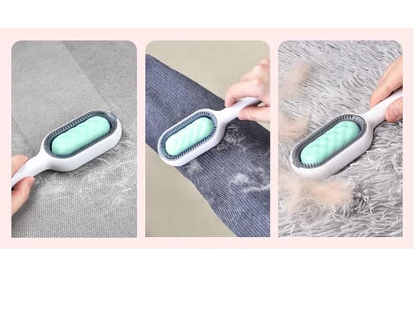 Pelsbørste til hund og kat 3-i-1 silikone/plast 19 cm
