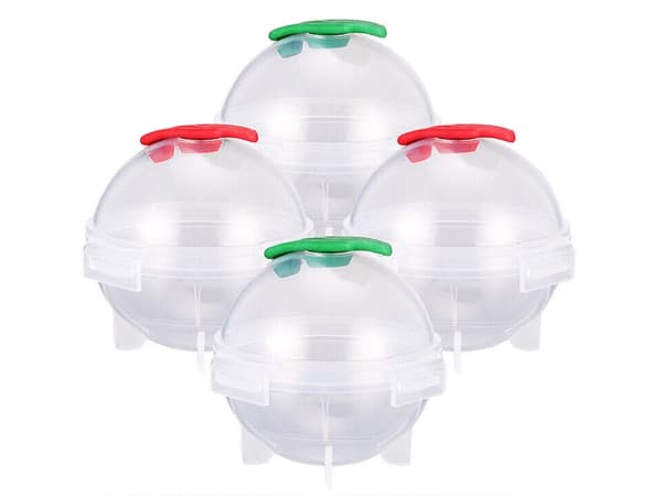Isform til isboller 4 dele, plast, transparent, Ø5 cm