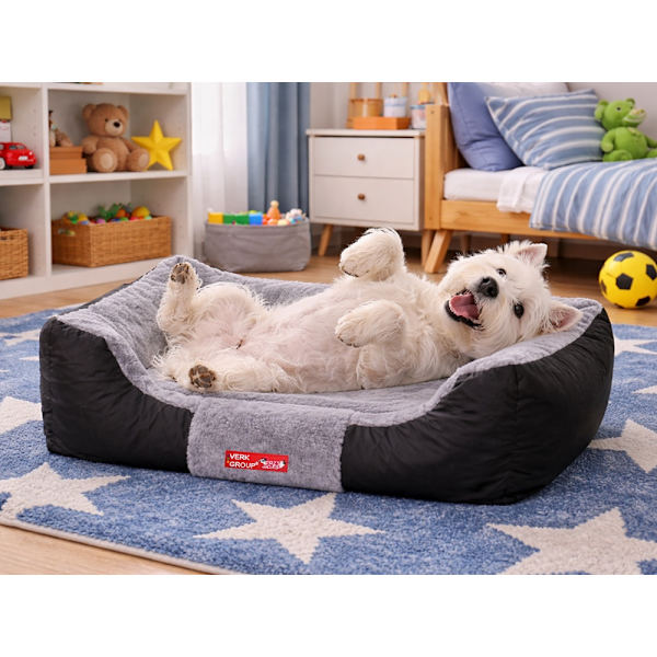 Hundbädd soffmodell rektangulär 90x70 cm med avtagbart överdrag