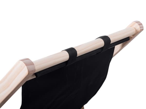 Foldbar solstol i træ med hynde og hovedpude 4 positioner 122 cm