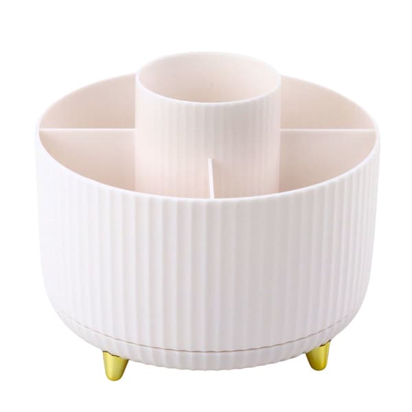 Makeup-organisator 360° roterende med 5 rum, ABS-plast, Ø14 cm