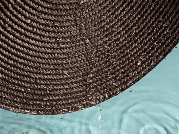 Rund bordstablett i plast flätad brun 38 cm 1-pack