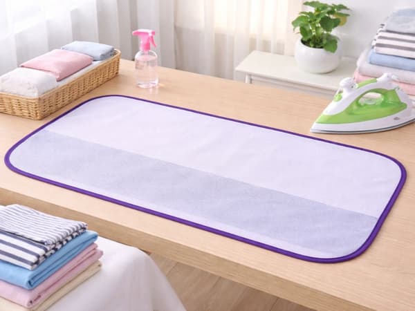 Strykduk skydd i mesh 90 x 40 cm lila med elastisk handrem