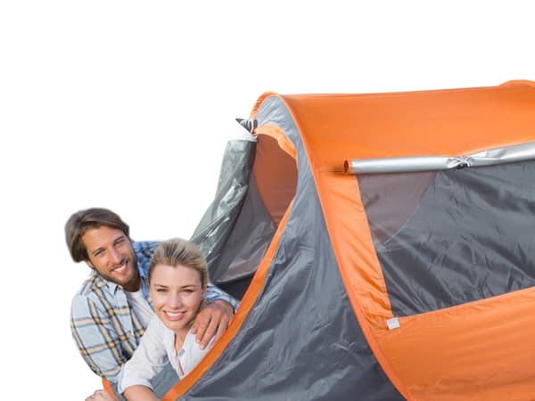 Strandtelt pop-up UV-beskyttelse grå/orange 210x130x85 cm