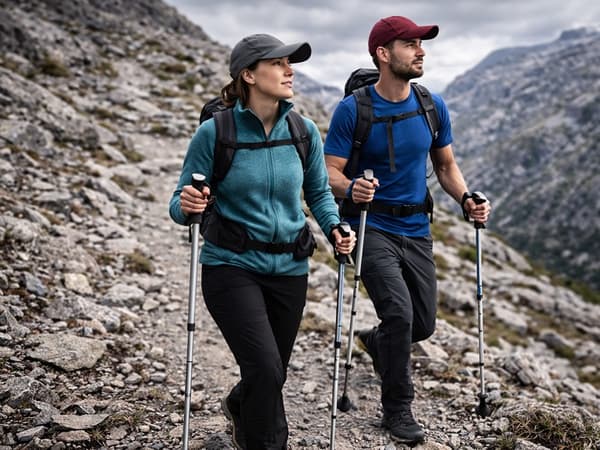 Sammenklappelige trekkingstænger aluminium anti-shock 2-pak sølv