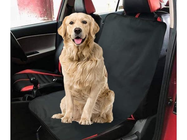 Bilsædebeskytter til hund 105 x 50 cm polyester sort til en siddeplads