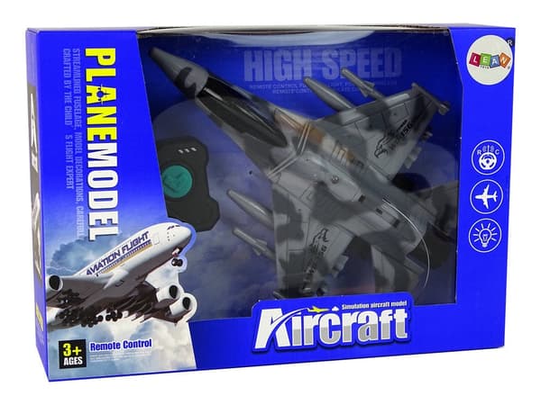 Fjernstyret jetfly med LED-belysning 23 cm, 3+ år