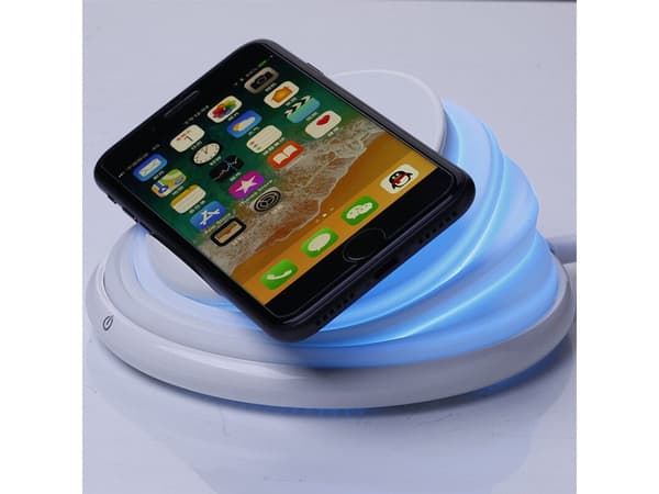 Trådløs Qi-oplader 10W foldbar USB-C hvid/grå (tilfældig farve)