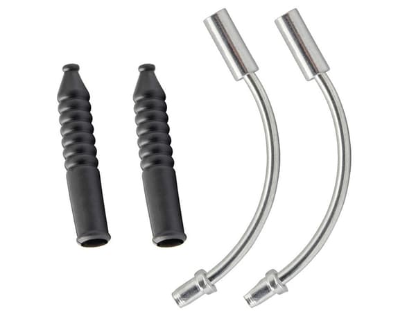Bromsslang 90° för V-broms cykel i aluminium, 2-pack med gummiband