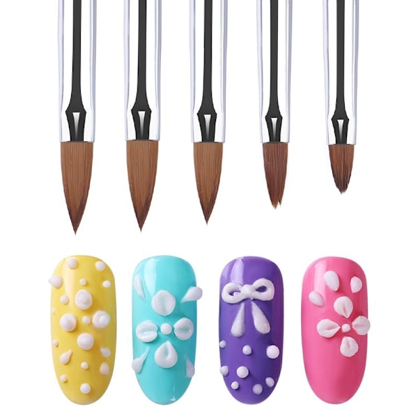 Nail Art Set - 5 Decoration Brushes & Dotting Tool