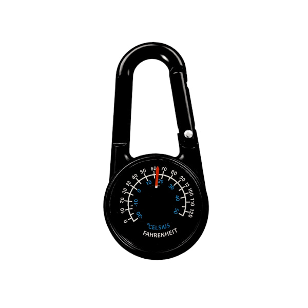 Karbinhakekompass med analog termometer -20 till 50°C svart