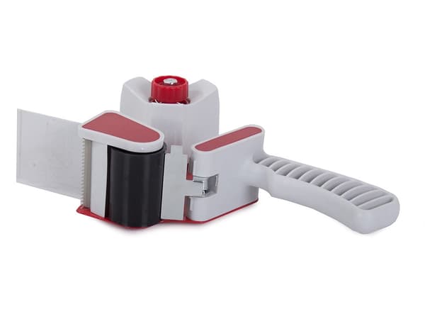 Tejpdispenser för packtejp max 50 mm med broms och justerbar spänning